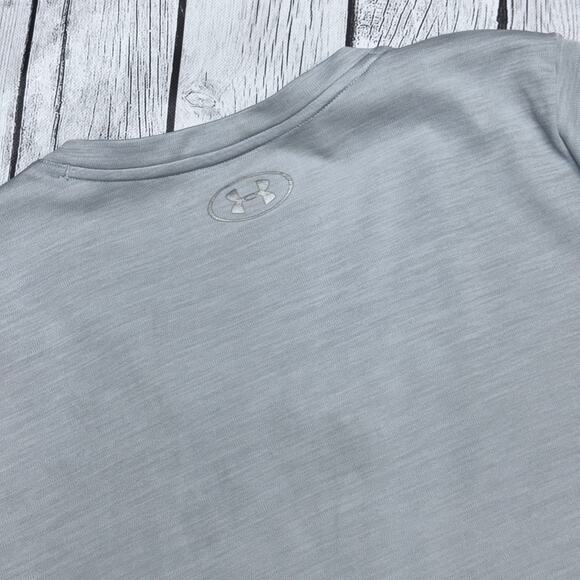 Under Armour Womens Athleisure Grey T-Shirt Size Large UA Tech V-Neck - Picture 4 of 4